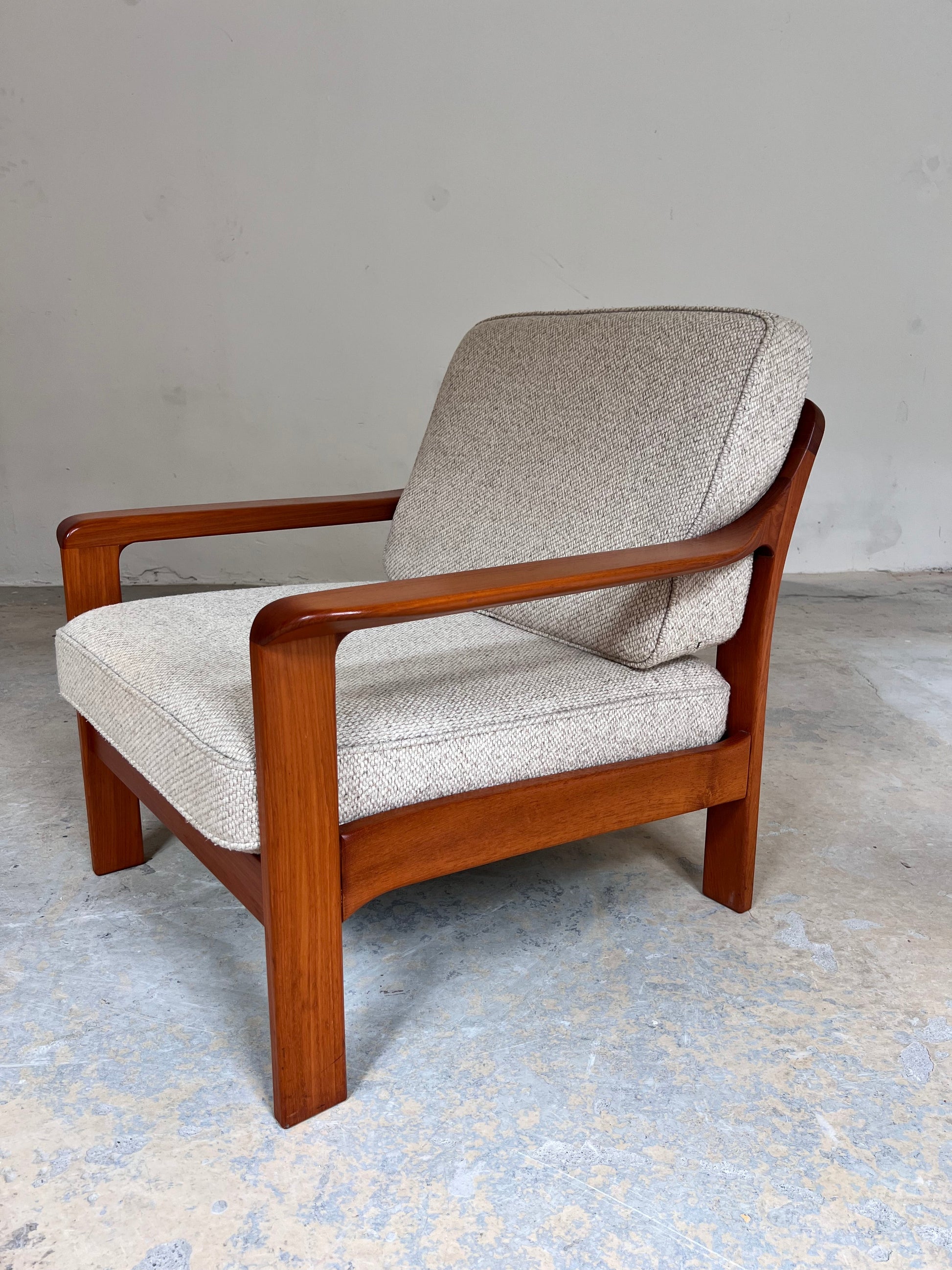 Vintage Sessel aus Teak und Wolle aus Dänemark