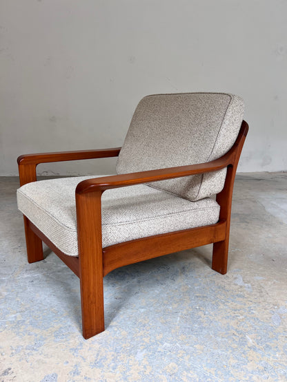 Vintage Sessel aus Teak und Wolle aus Dänemark