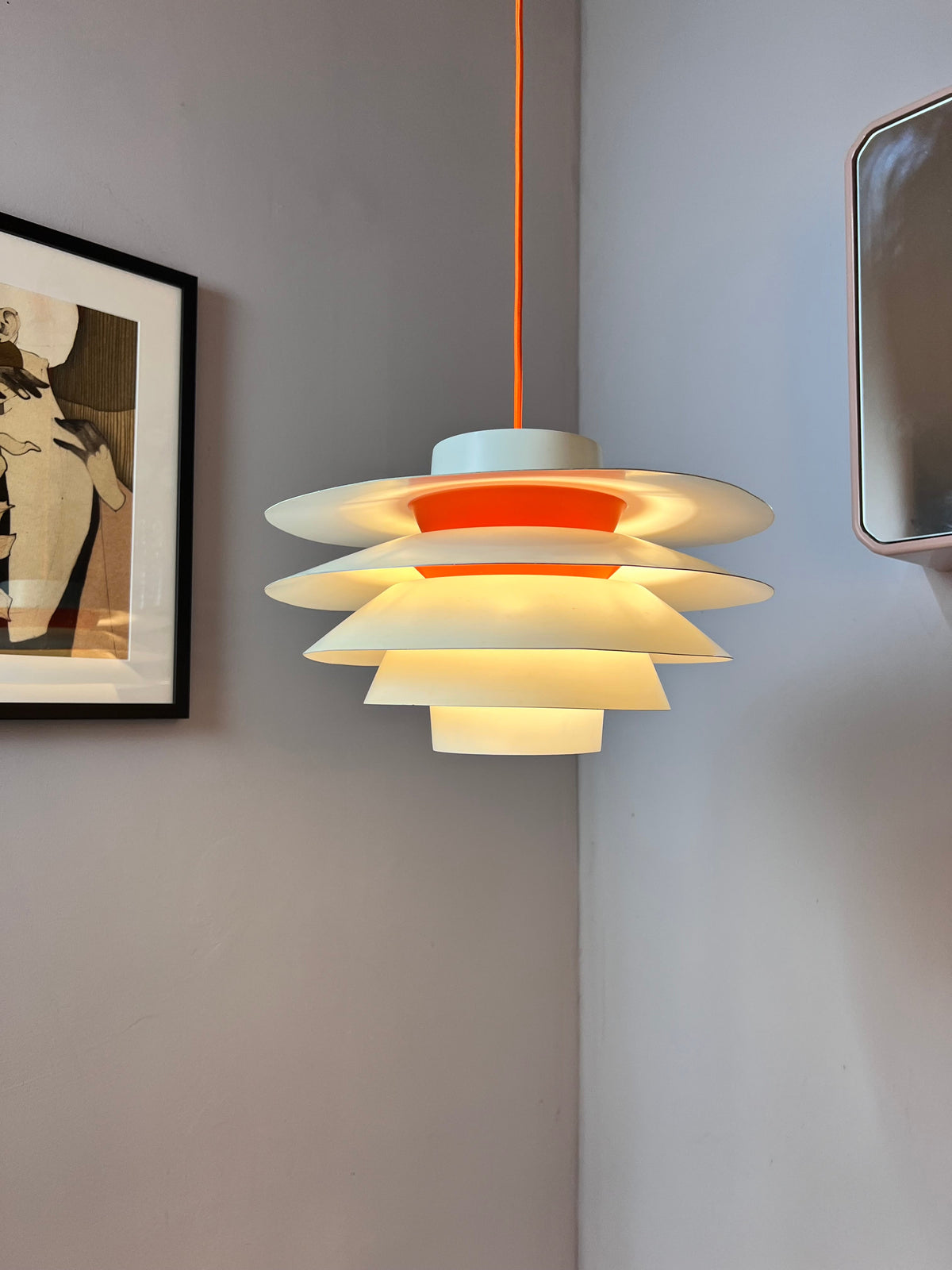 Vintage Hängelampe Verona von Svend Middelboe für Nordisk Solar