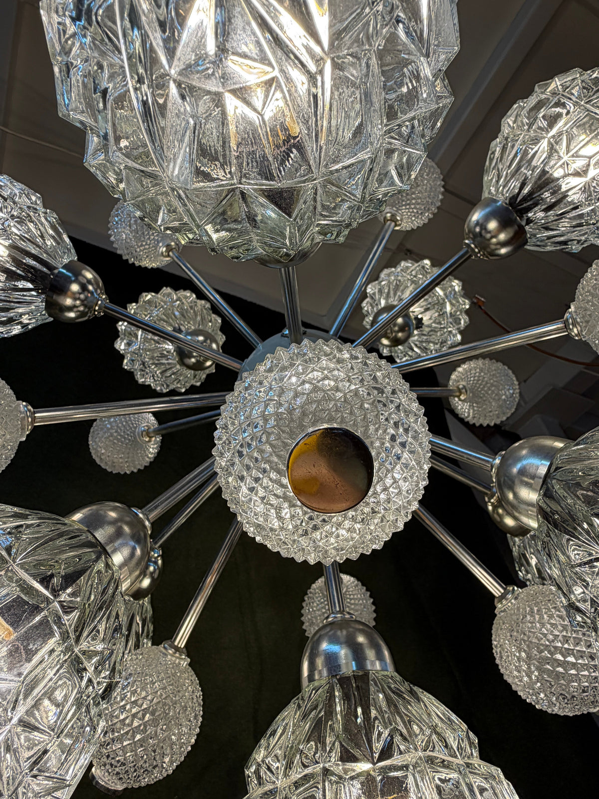 Sputnik Kronleuchter von Elektrofém ISZ, Space Age