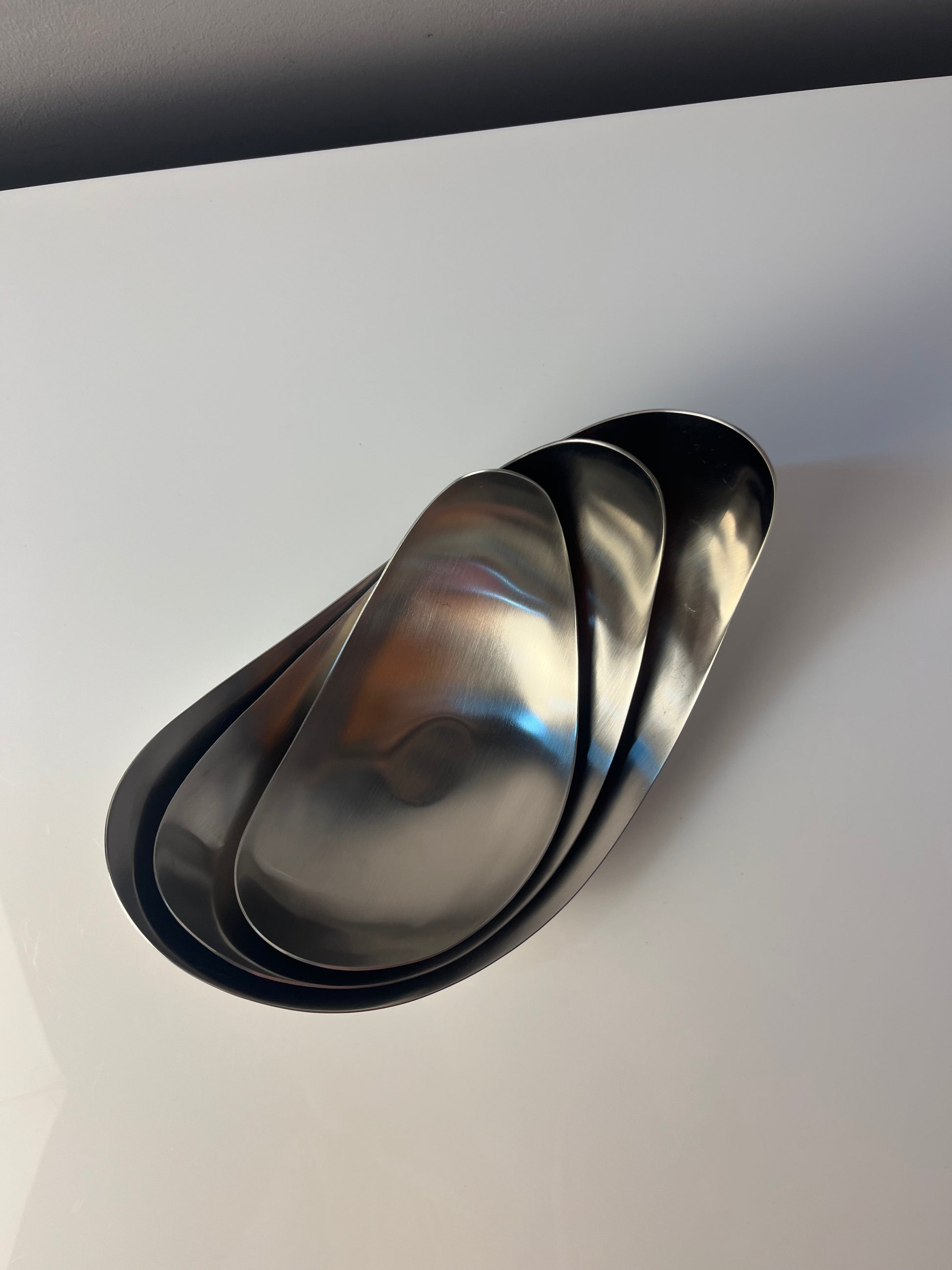 Vintage Servierschale Leaf von Helle Damkjær für Georg Jensen Set von 3