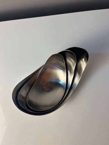 Vintage Servierschale Leaf von Helle Damkjær für Georg Jensen Set von 3