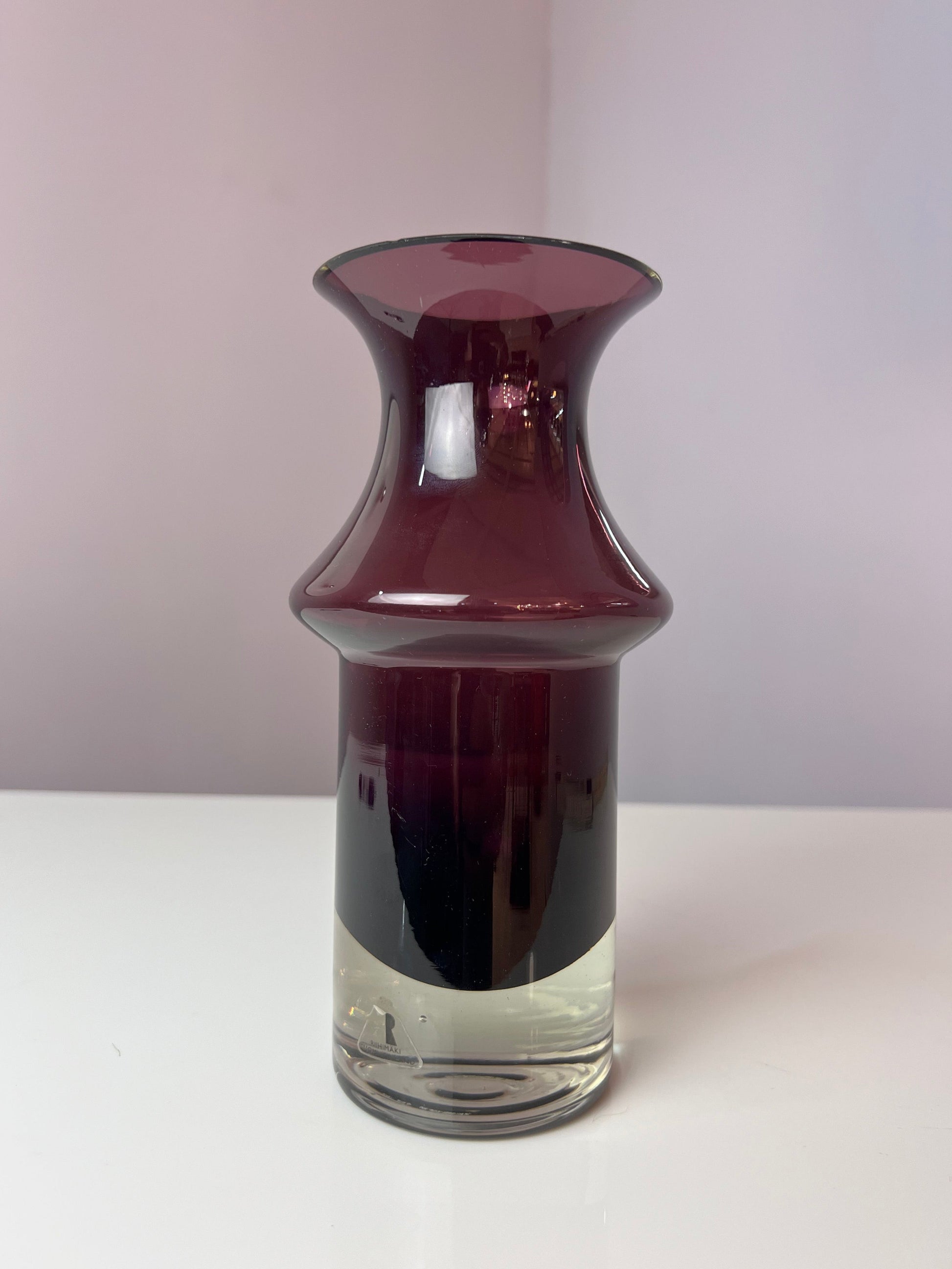 Vintage Vase lila Glas von Nanny Still für Riihimäen Lasi