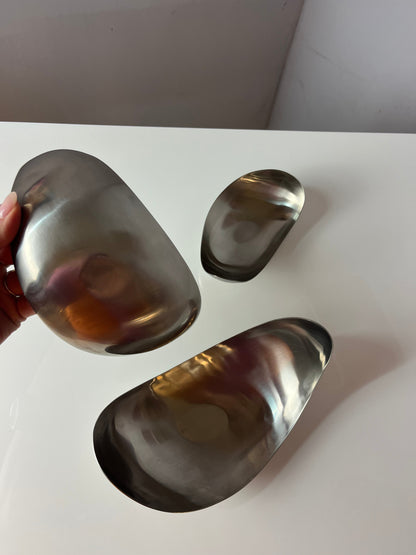 Vintage Servierschale Leaf von Helle Damkjær für Georg Jensen Set von 2