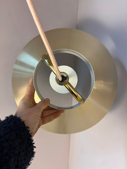 Vintage Hängelampe gold weiß von Fog und Mørup E27