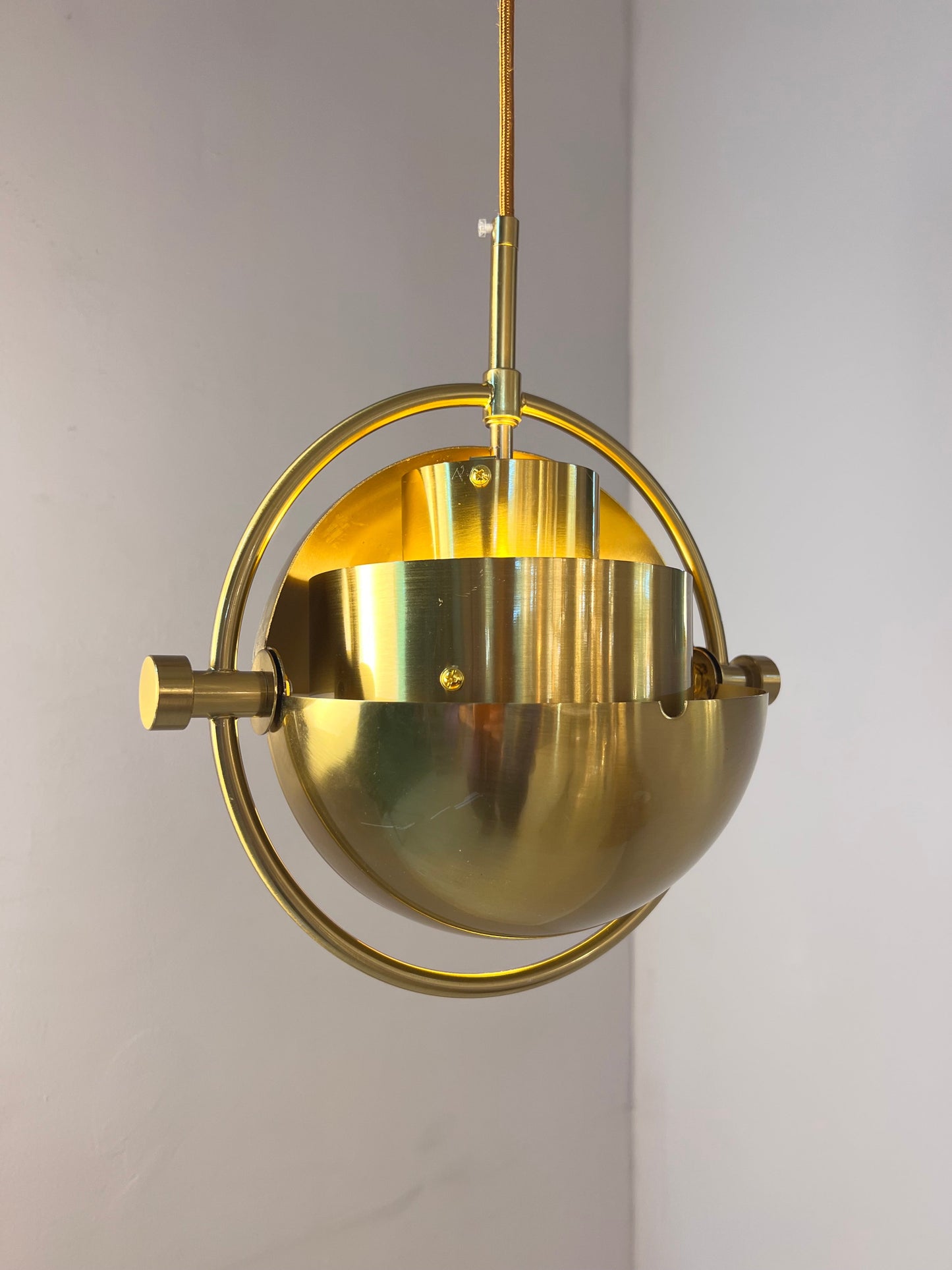 Vintage Hängelampe Multi-Lite von Louis Weisdorf für GUBI Messing