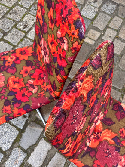 2x Drehstuhl rot floral von EKA Wohnmöbel