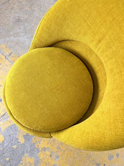 Vintage Sessel Cone Chair von Verner Panton drehbar gelb neu bezogen