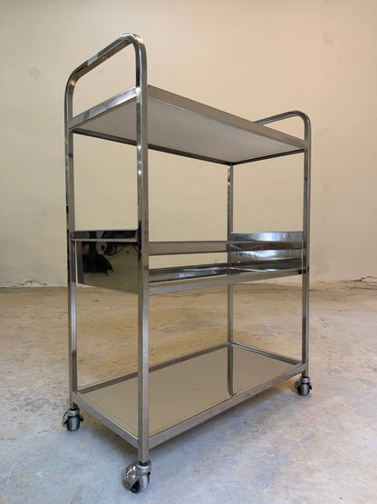 Vintage Barwagen "Modello Brevettato" aus Chromstahl, Italien