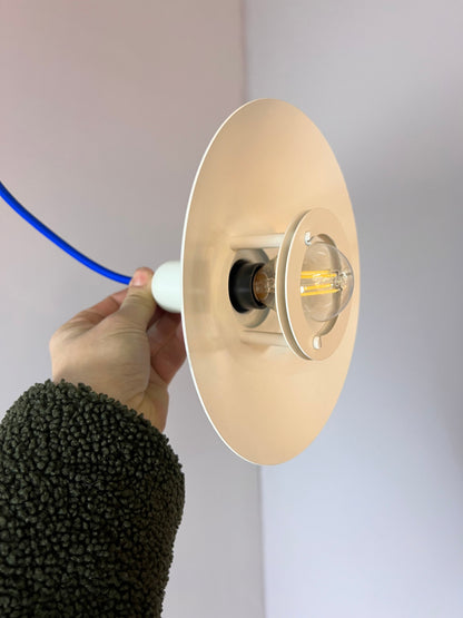 Vintage Lamellenlampe weiß Dänemark