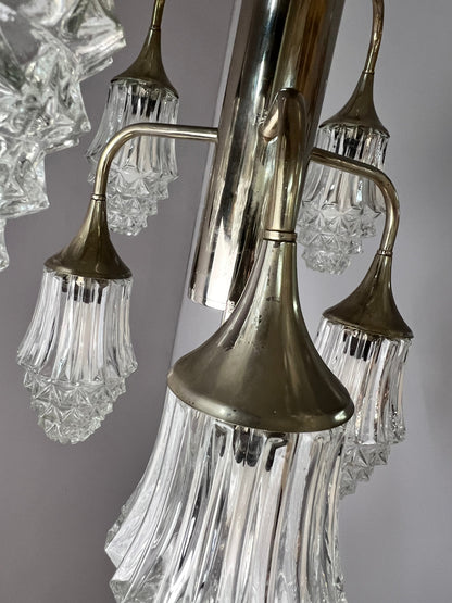 Vintage Kronleuchter Glas von Richard Essig 10-flammig