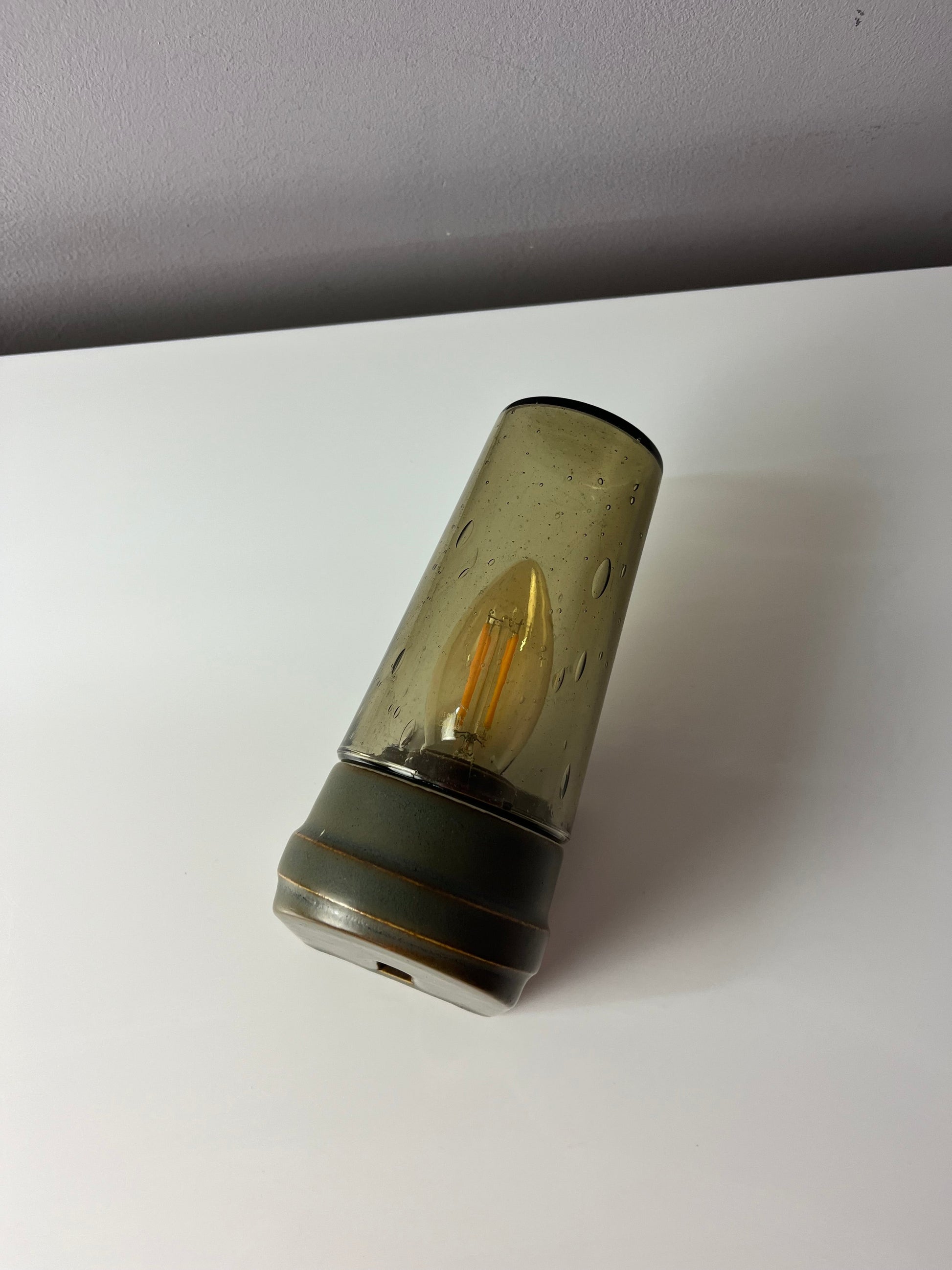 Vintage Wandlampe Modell 6080 Rauchglas von Sigvard Bernadotte für Ifö