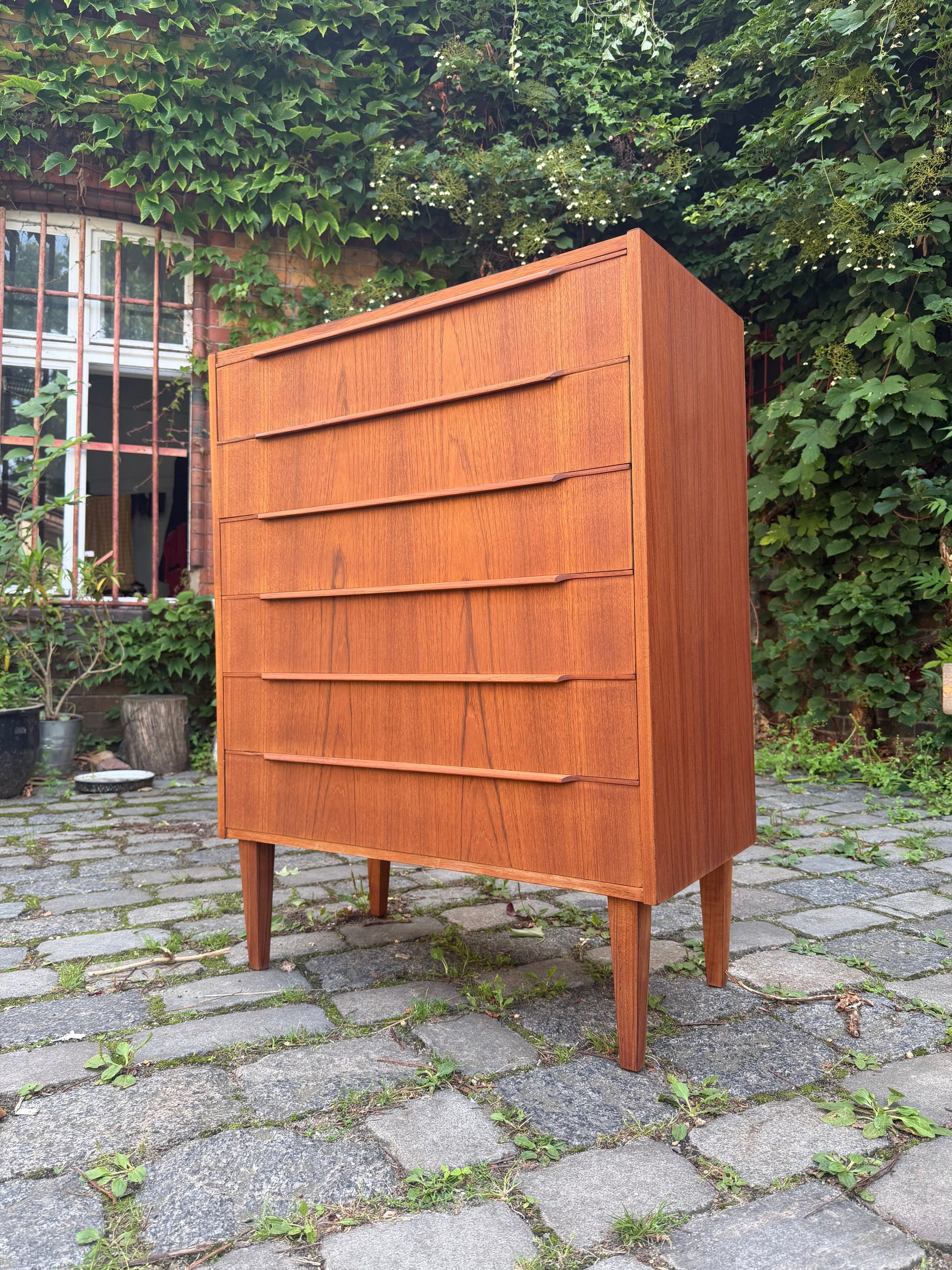 Vintage Teak Kommode aus Dänemark, 6 Schubladen