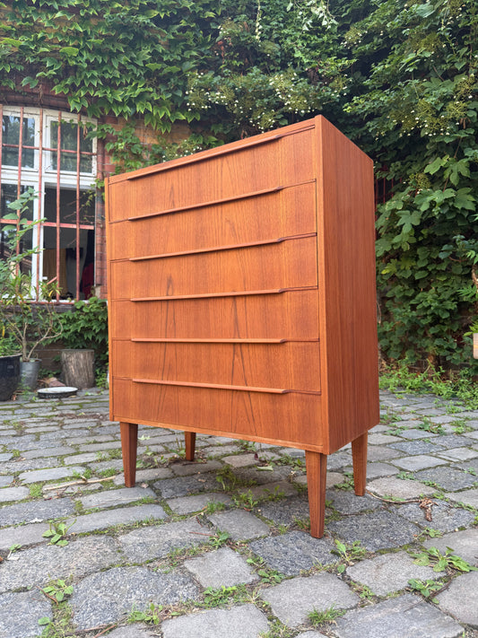 Vintage Teak Kommode aus Dänemark, 6 Schubladen