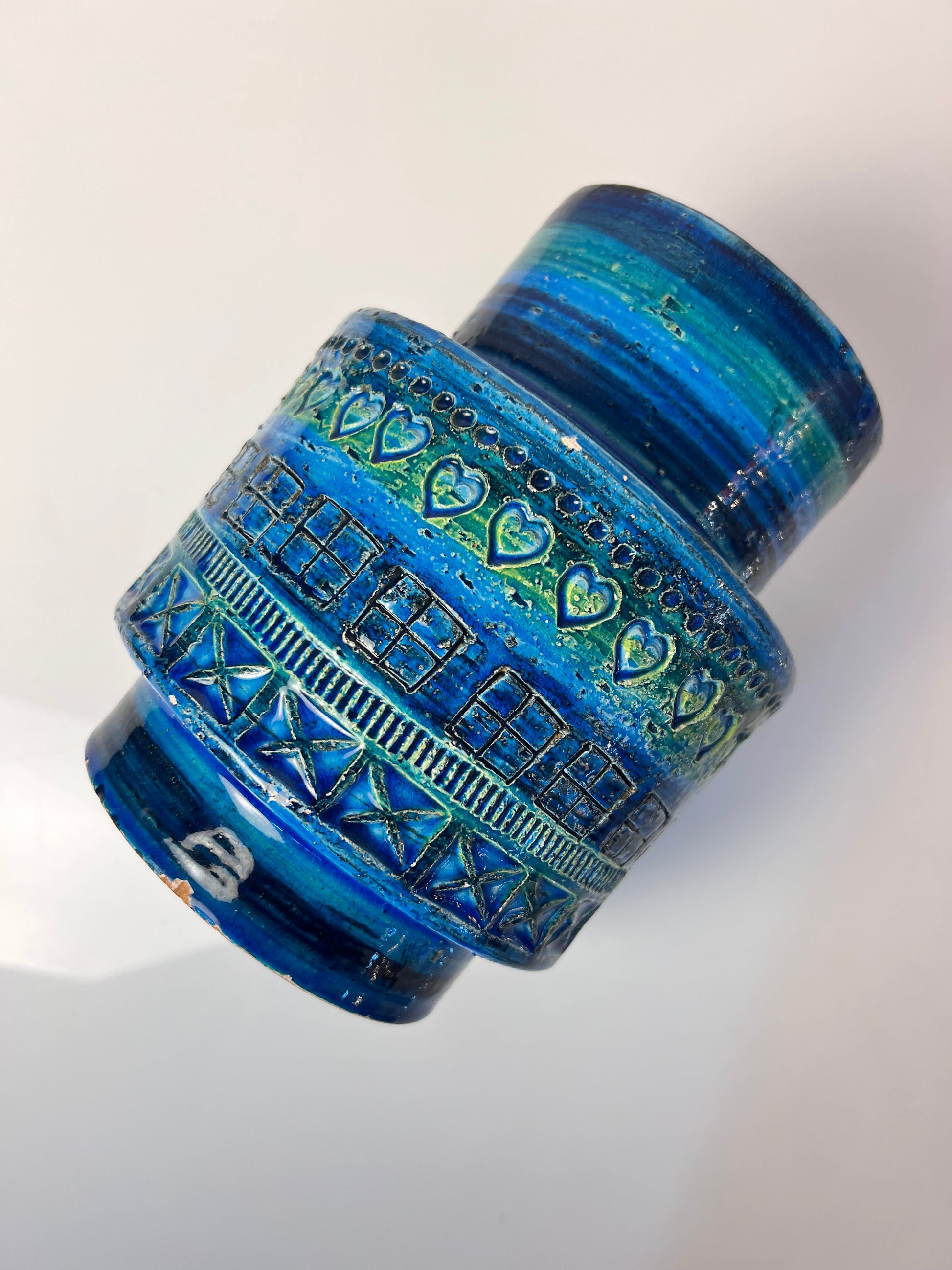Vintage Vase "Rimini Blu" von Aldo Londi für Bitossi