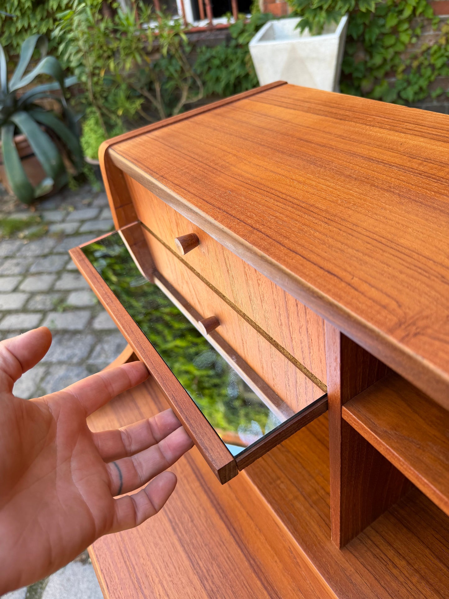 Vintage Sekretär Teak mit Spiegel aus Dänemark