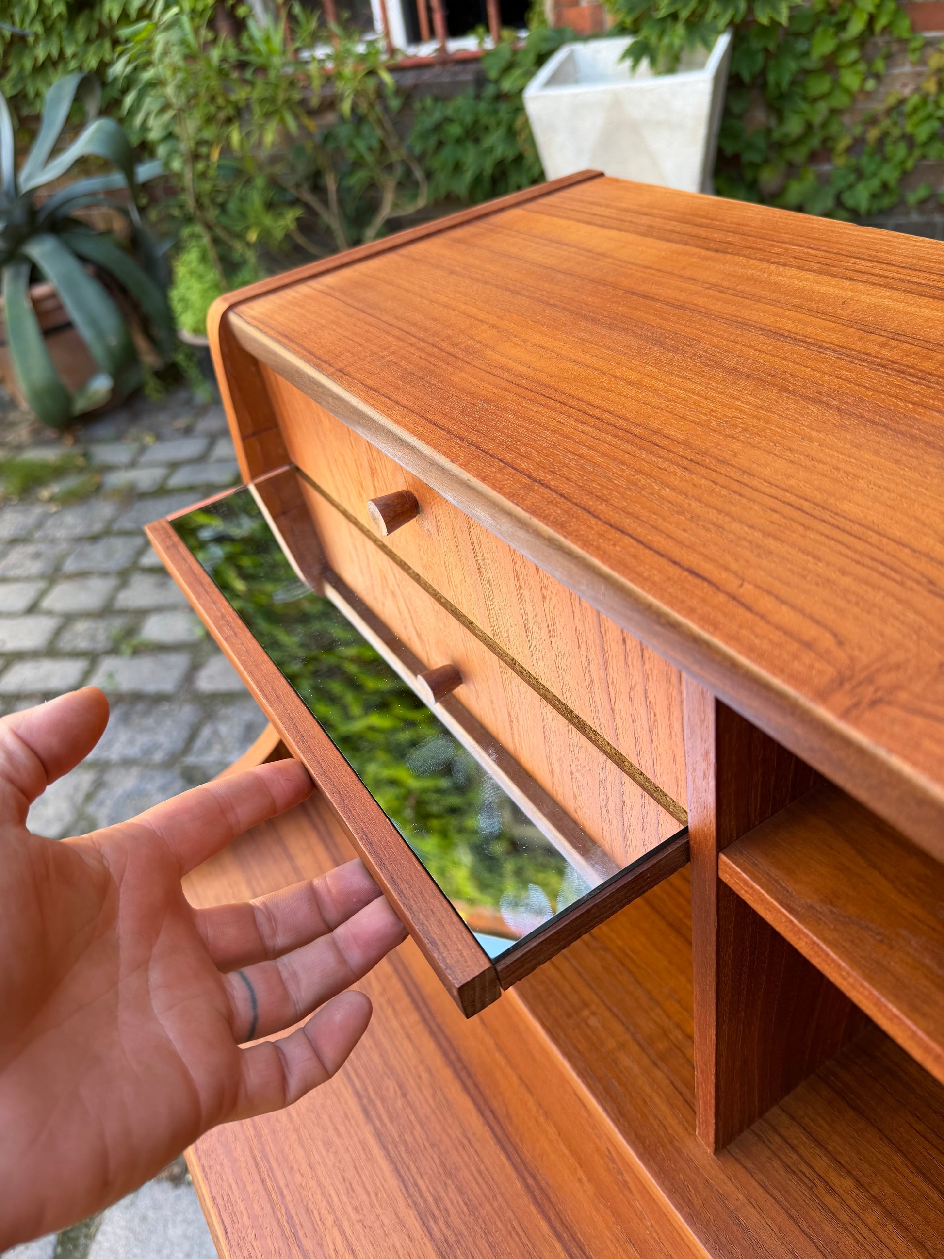 Vintage Sekretär Teak mit Spiegel aus Dänemark