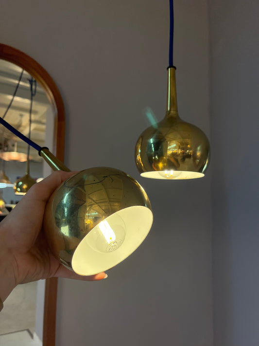 Vintage Hängelampe Messing von Hans-Agne Jokobsson