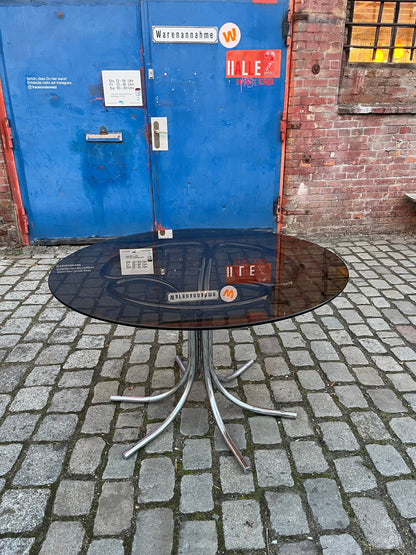 Vintage Esstisch Rauchglas von Gastone Rinaldi für Gastone Rinaldi