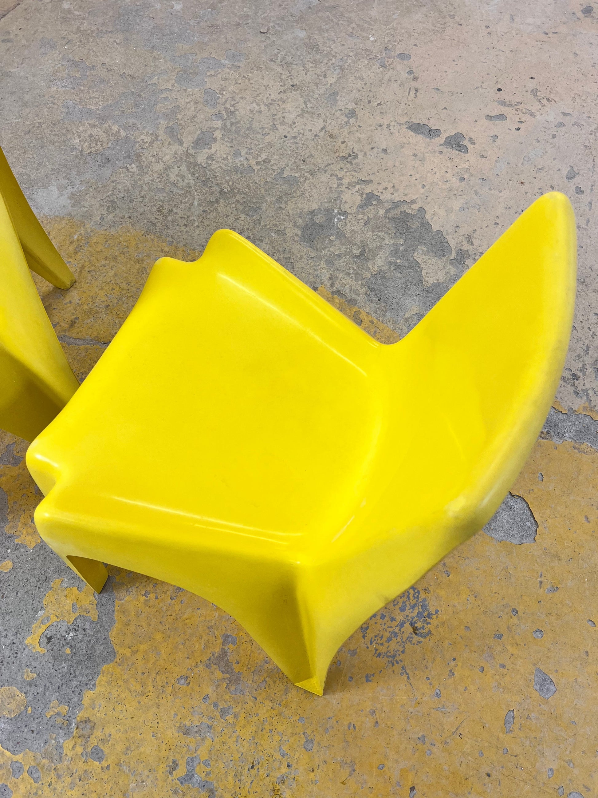 Vintage Esszimmerstuhl BA 1171 gelb von Helmut Bätzner für Bofinger