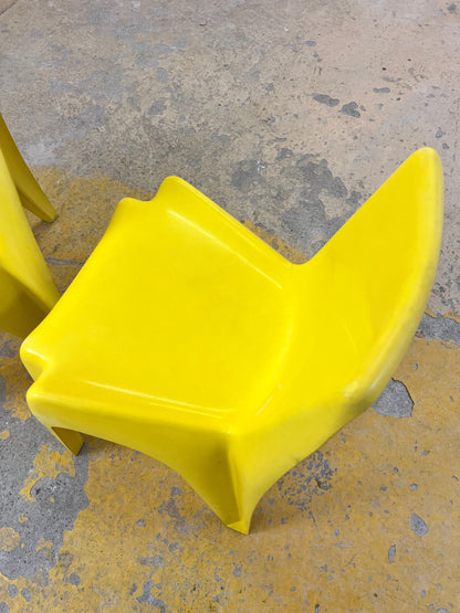 Vintage Esszimmerstuhl BA 1171 gelb von Helmut Bätzner für Bofinger