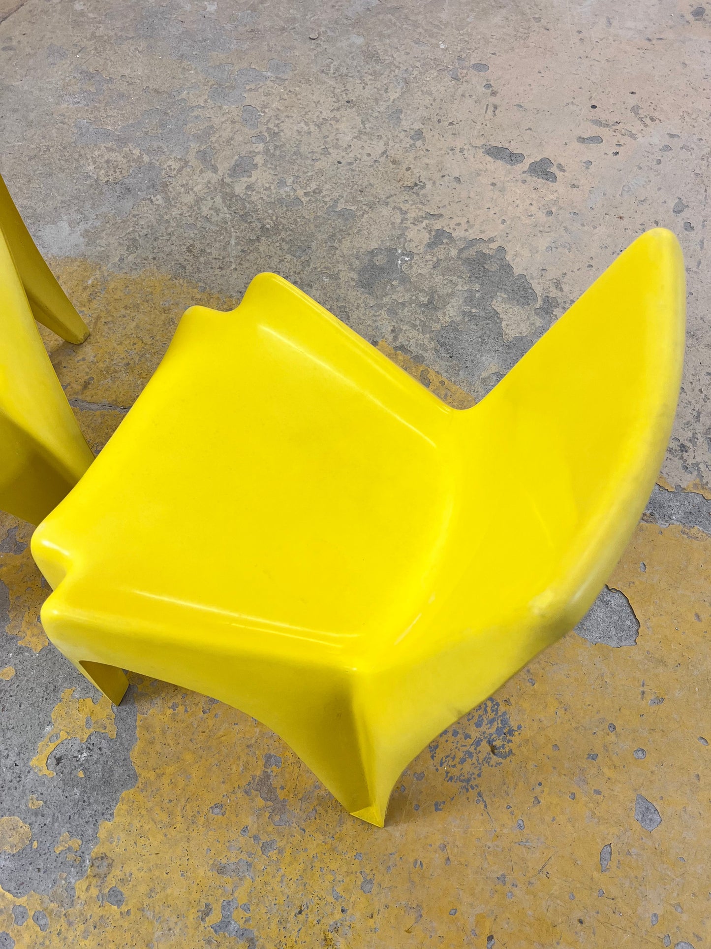 Vintage Esszimmerstuhl BA 1171 gelb von Helmut Bätzner für Bofinger