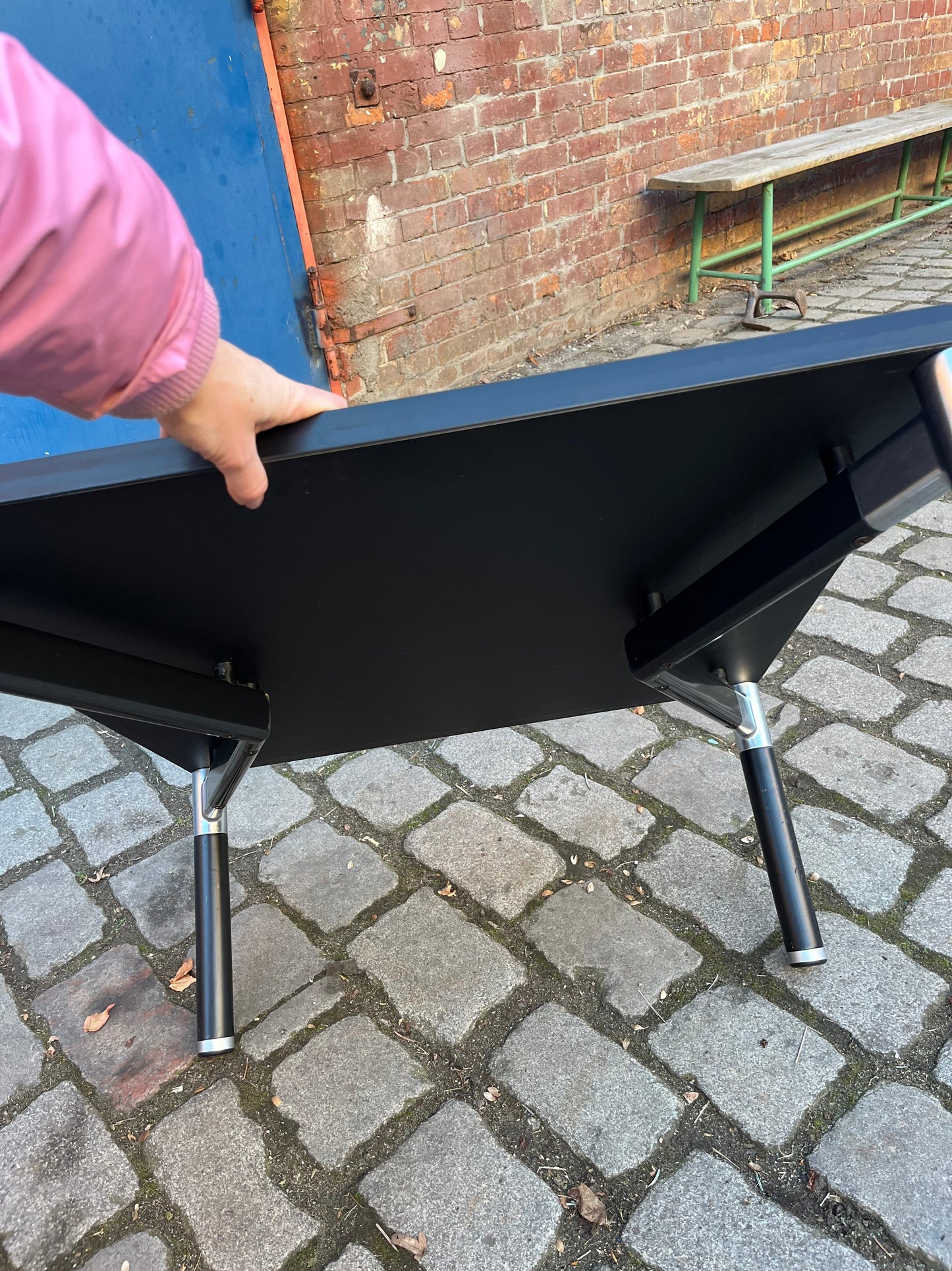 Vintage Couchtisch 712/T von Hans Peter Piehl für Wilkhahn, schwarz, quadratisch