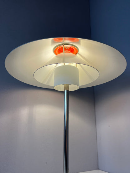 Vintage Tischlampe Trapez von Christian Hvidt für Nordisk Solar weiß orange