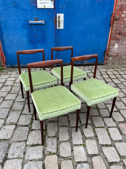 4x upholstered chair green rosewood