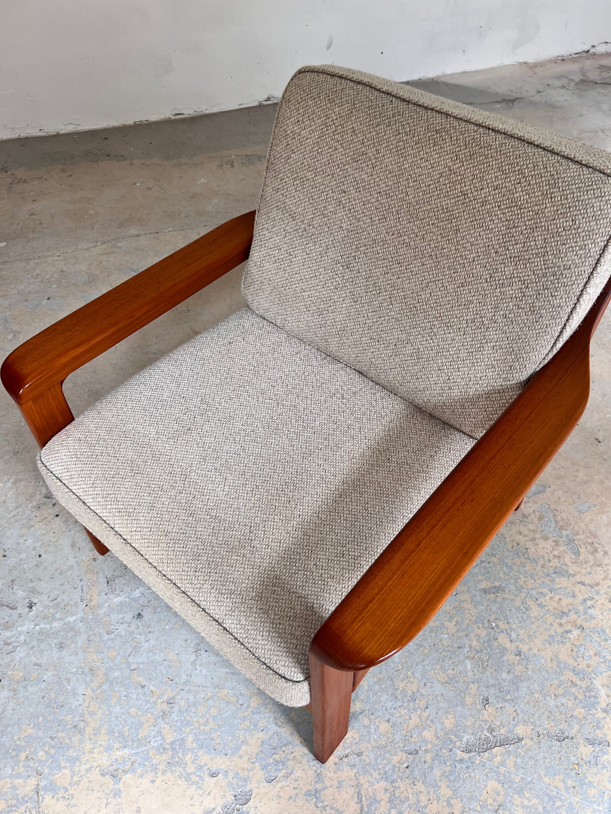 Vintage Sessel aus Teak und Wolle aus Dänemark