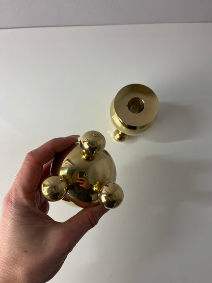 Vintage Kerzenständer Set von 2 Kugel von Gusums Bruk
