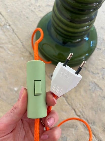 Vintage Stehlampe "No 476 50" von Aro Leuchten aus grüner Keramik