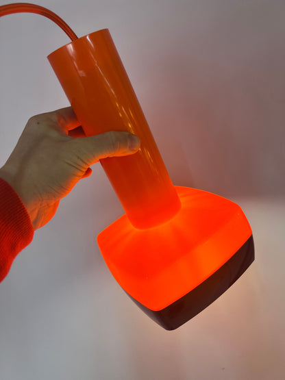Lampe à suspension vintage orange par Bent Karlby pour Schrøder-Kemi