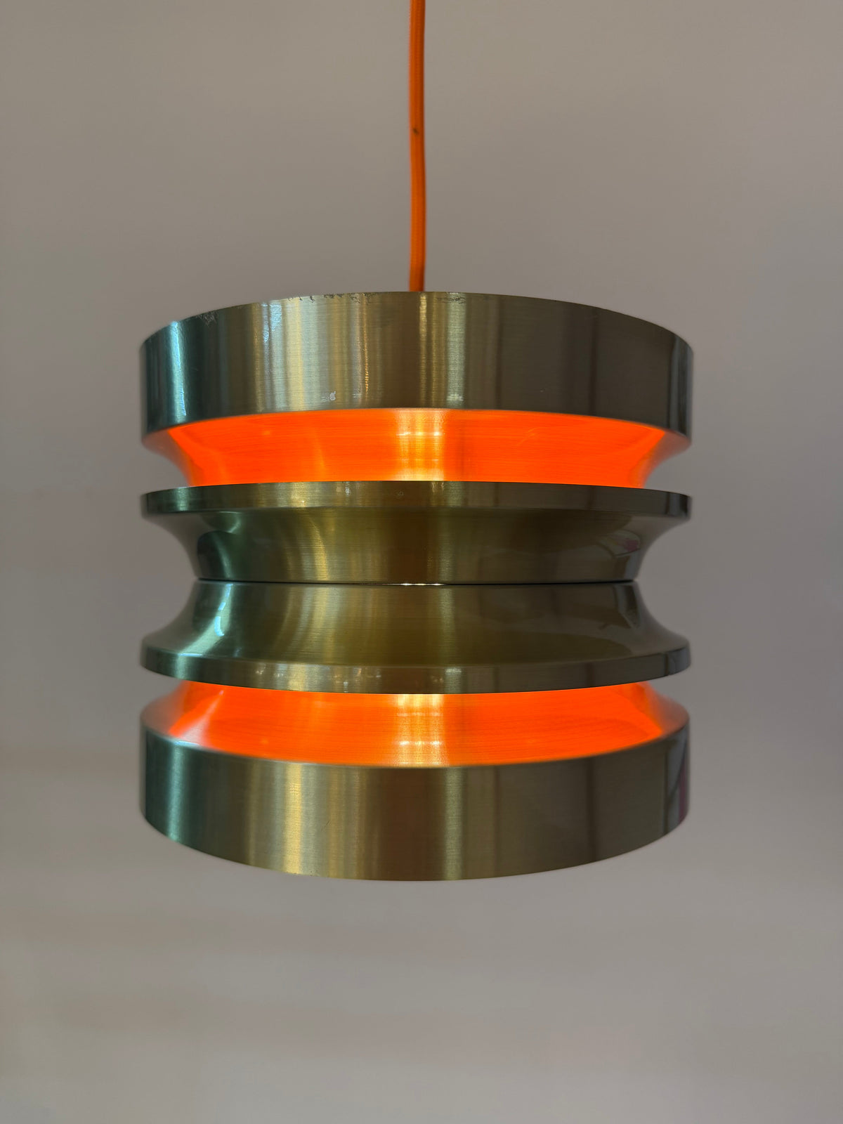 Vintage Hängelampe von Carl Thore, Gold Orange