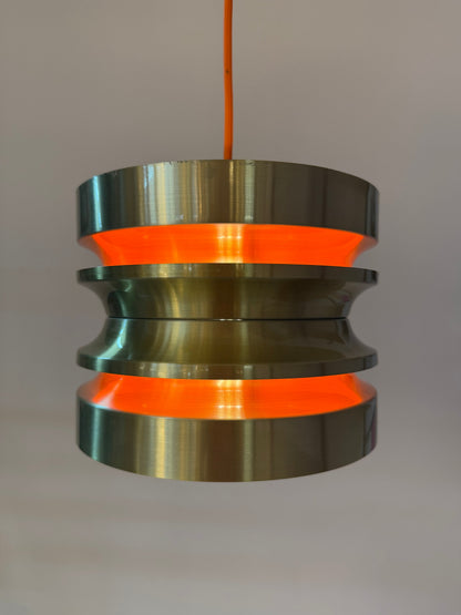 Vintage Hängelampe von Carl Thore, Gold Orange