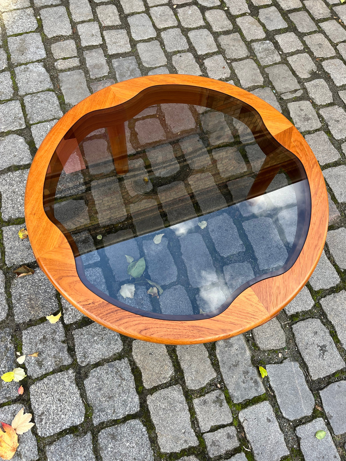 Couchtisch Teak Rauchglas