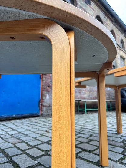 Vintage Esstisch halbrund grau von Rud Thygesen und Johnny Sørensen für Farstrup