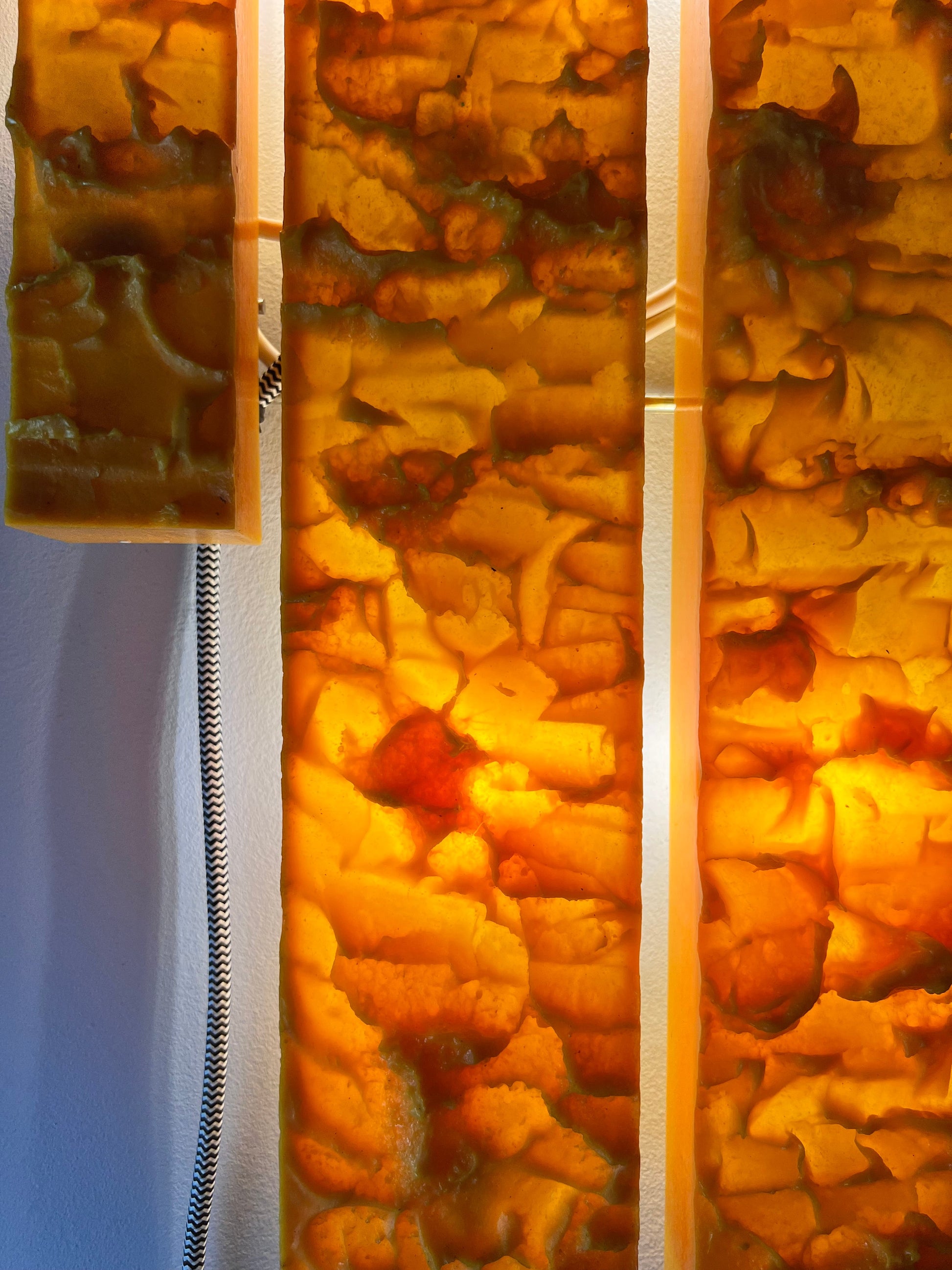 Vintage Wandleuchte gelb von Uwe Mersch