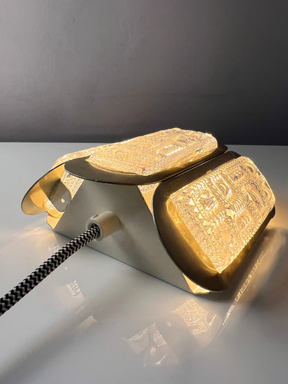 Vintage Wandlampe von Vitrika für Vitrika Gold Transparent