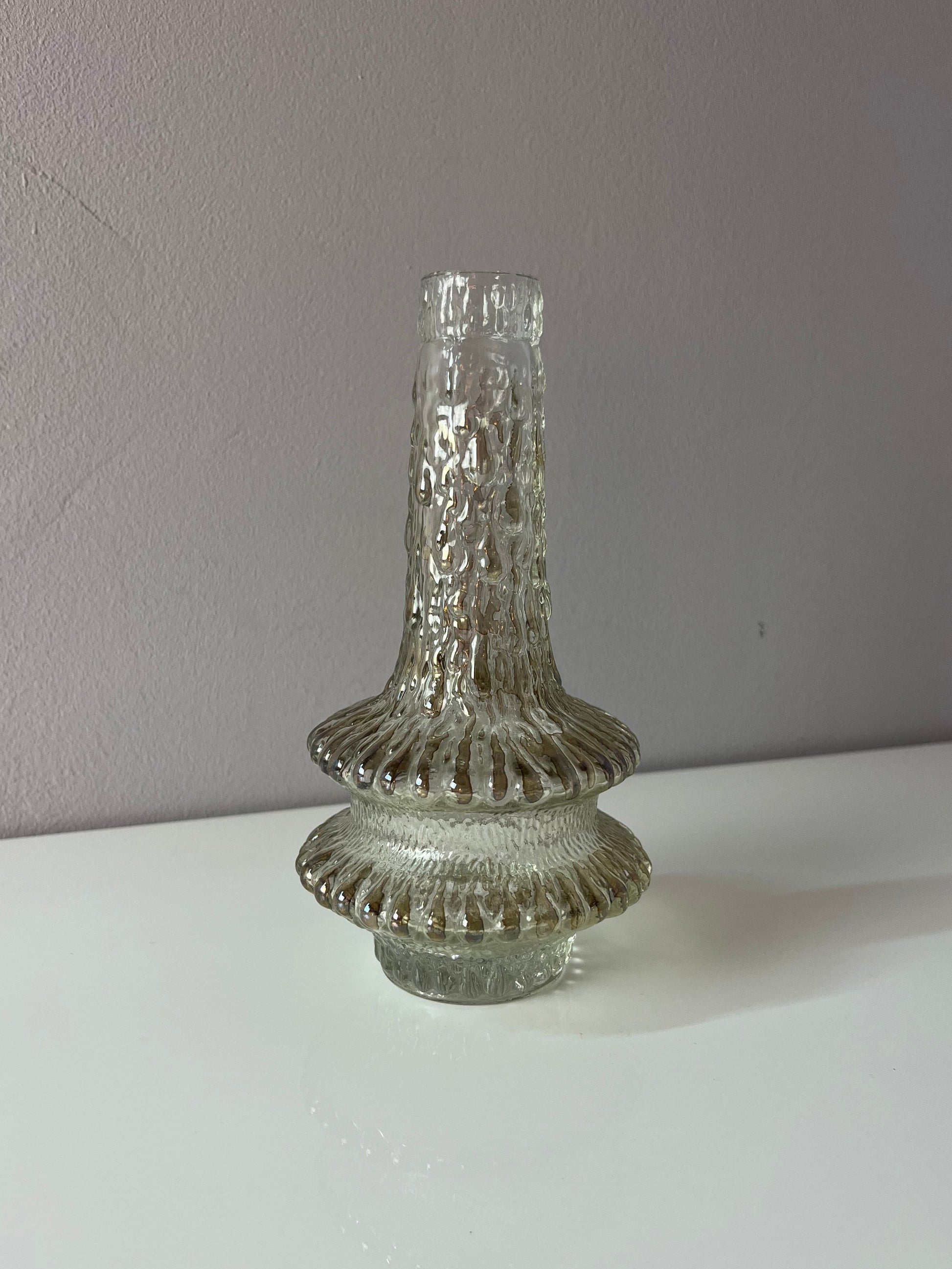 Vintage Vase Eisglas von Timo Sarpaneva für Iittala