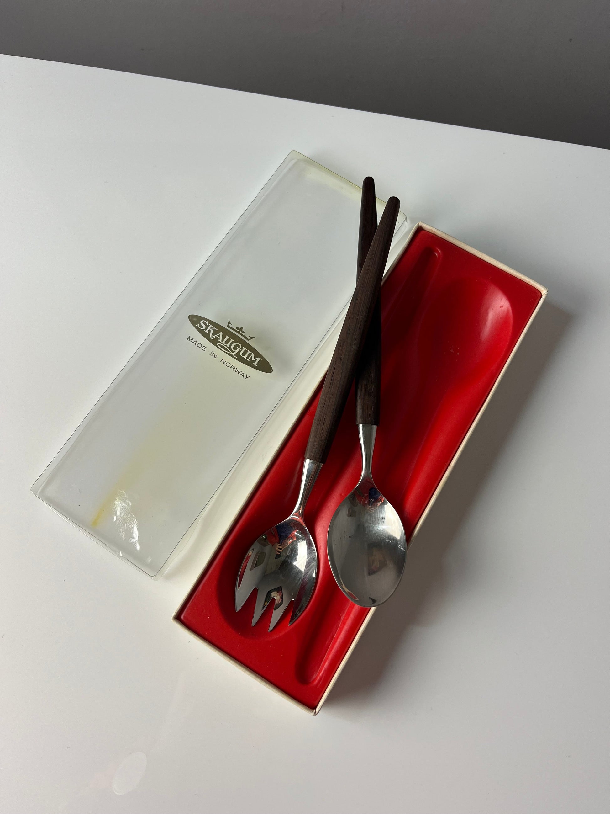 Salatbesteck Teak von Skaugum aus Norwegen