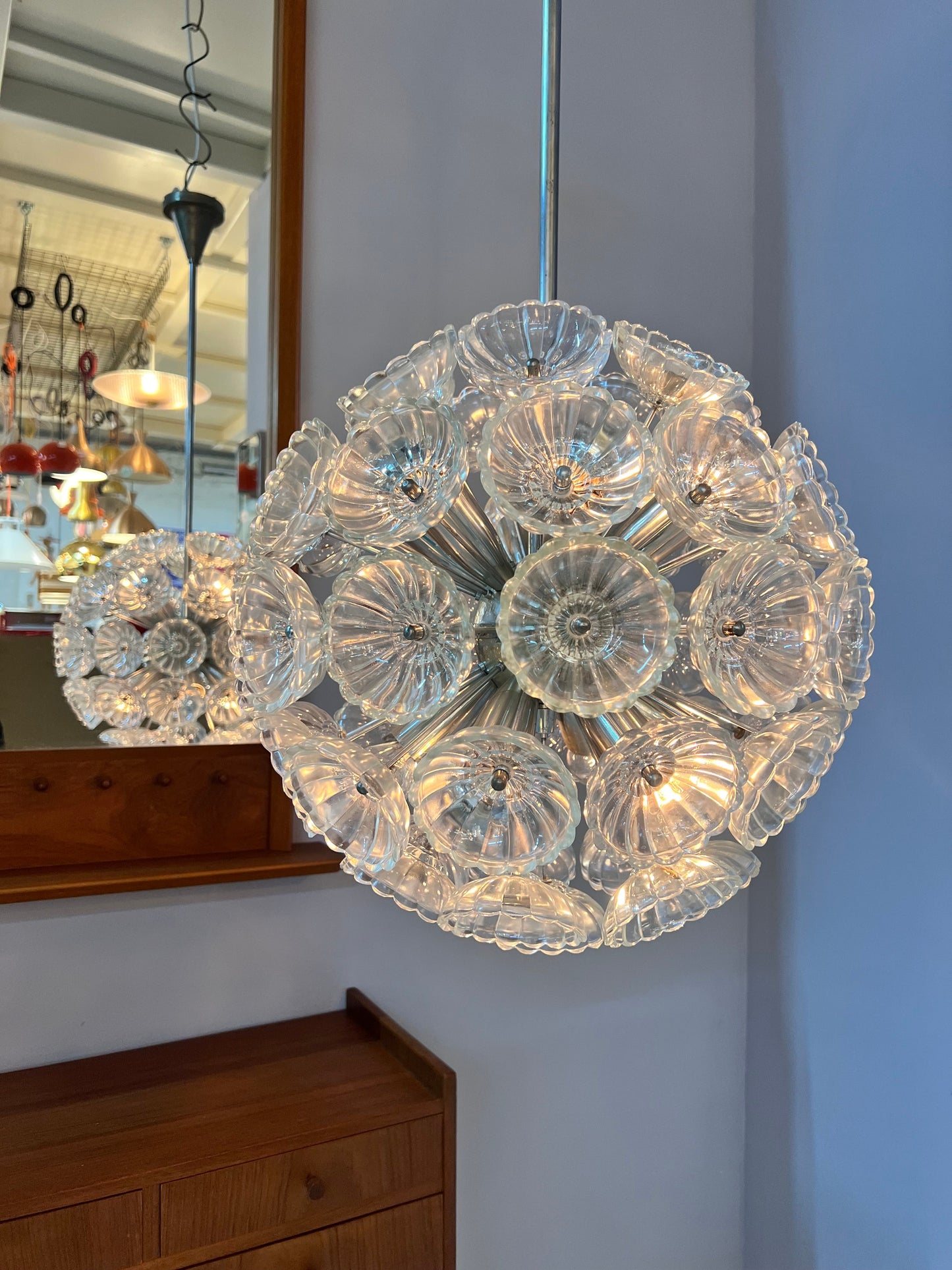 Vintage chandelier "Dandelion" GDR 60s