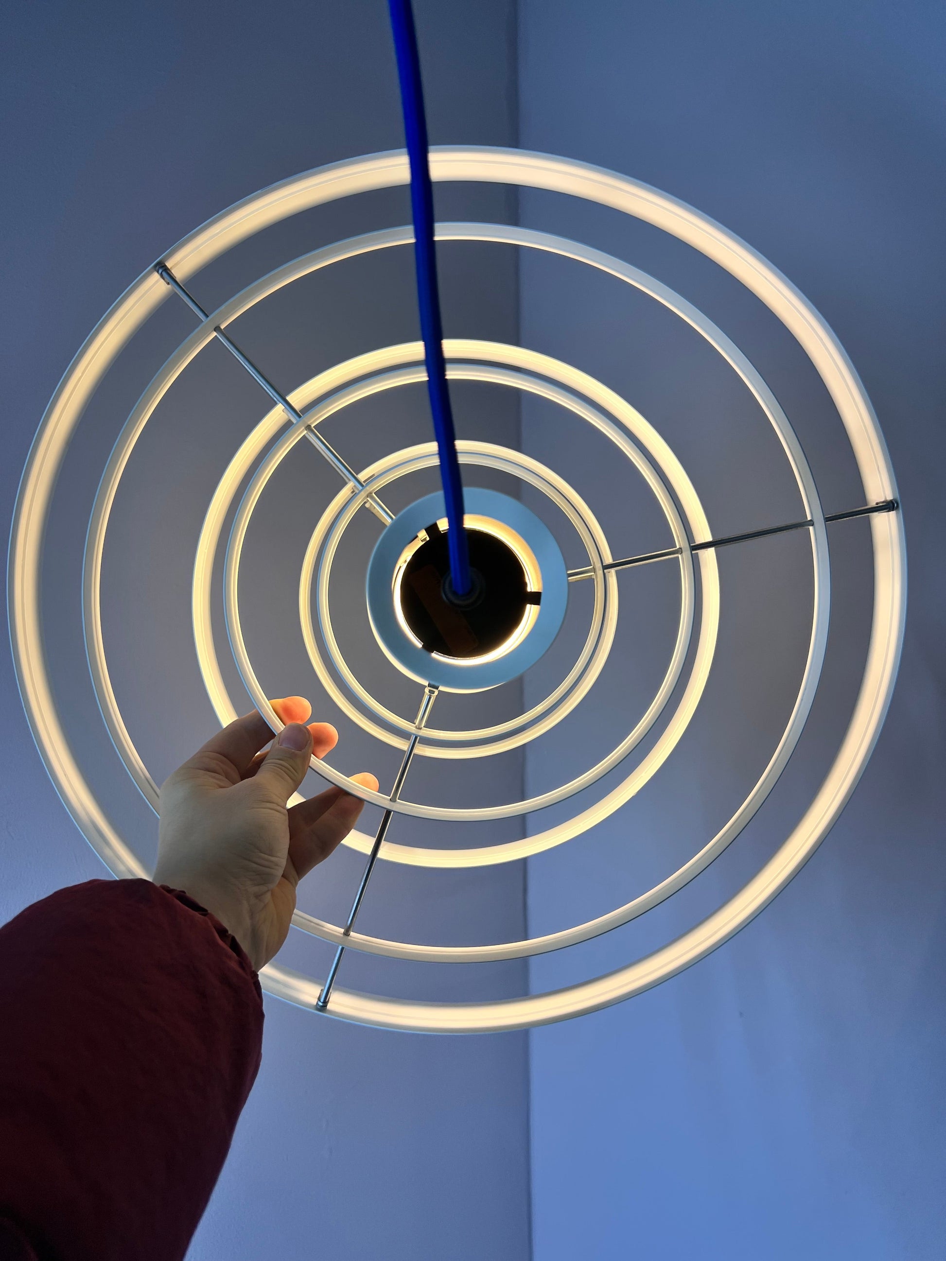 Vintage Hängeleuchte Fibonacci von Sophus Frandsen für Fog und Mørup weiß
