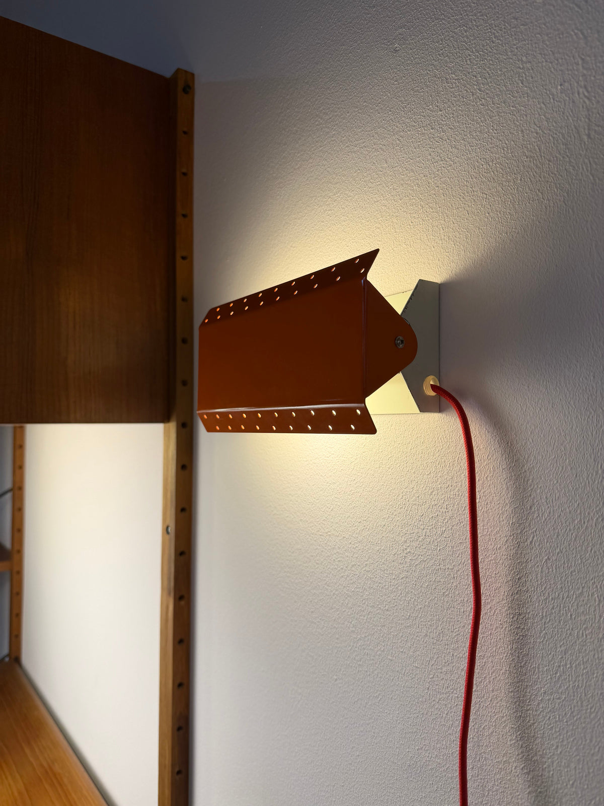 Vintage Wandlampe von E.S. Horn mit beweglichem Visier