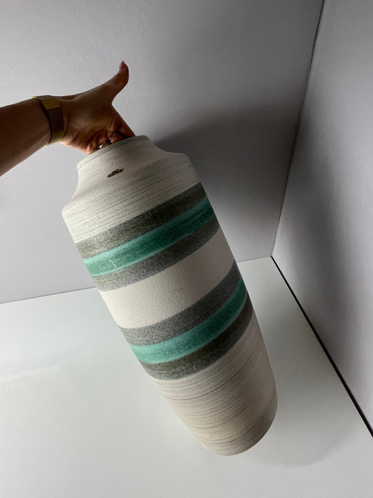 Vintage Bodenvase 628-50 türkis grau von Bay Keramik