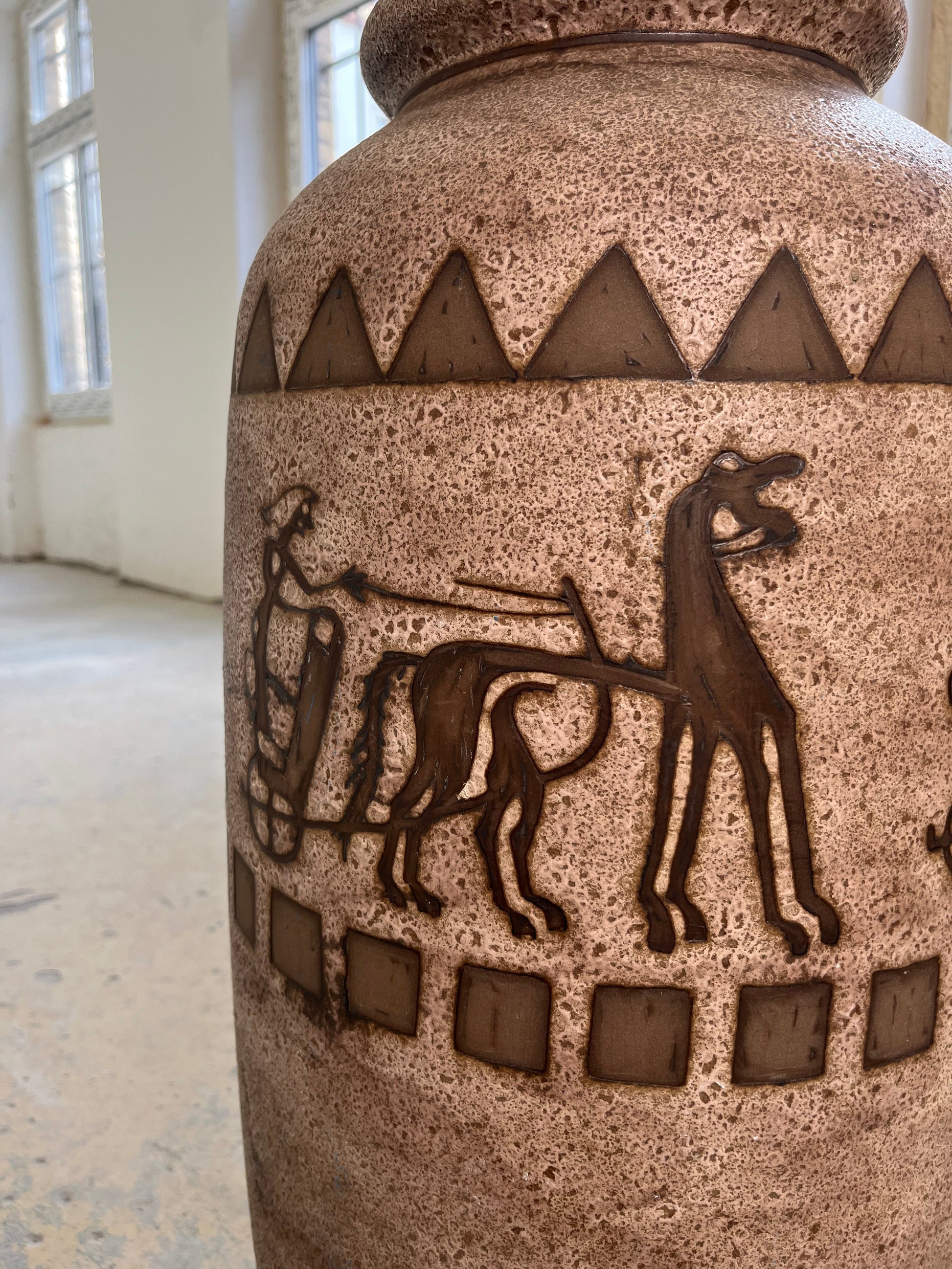 Vintage Bodenvase Ägina 124 von Ceramano für West Germany