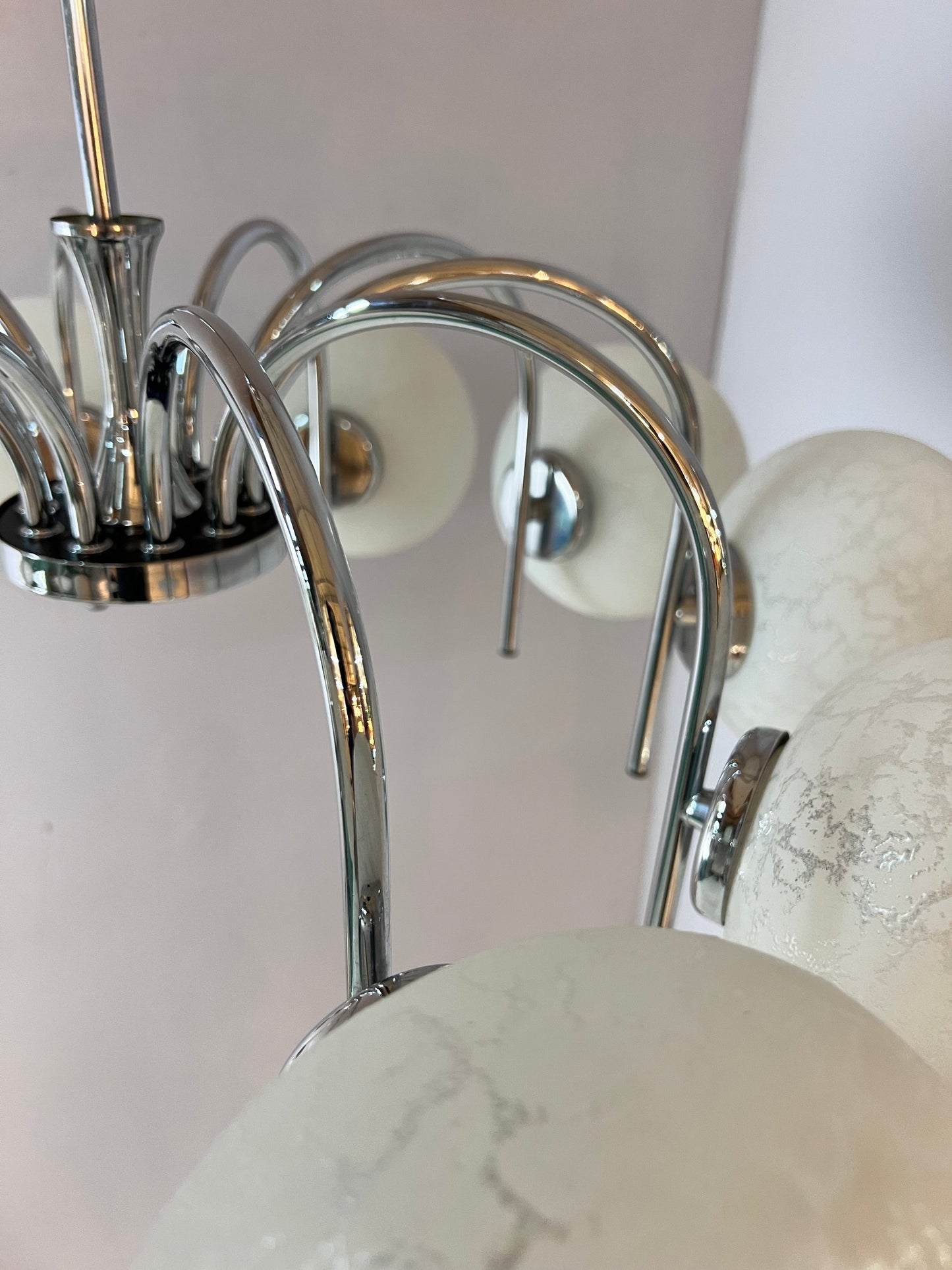 Vintage Kronleuchter mit 10 Kugeln von Richard Essig für Hustadt