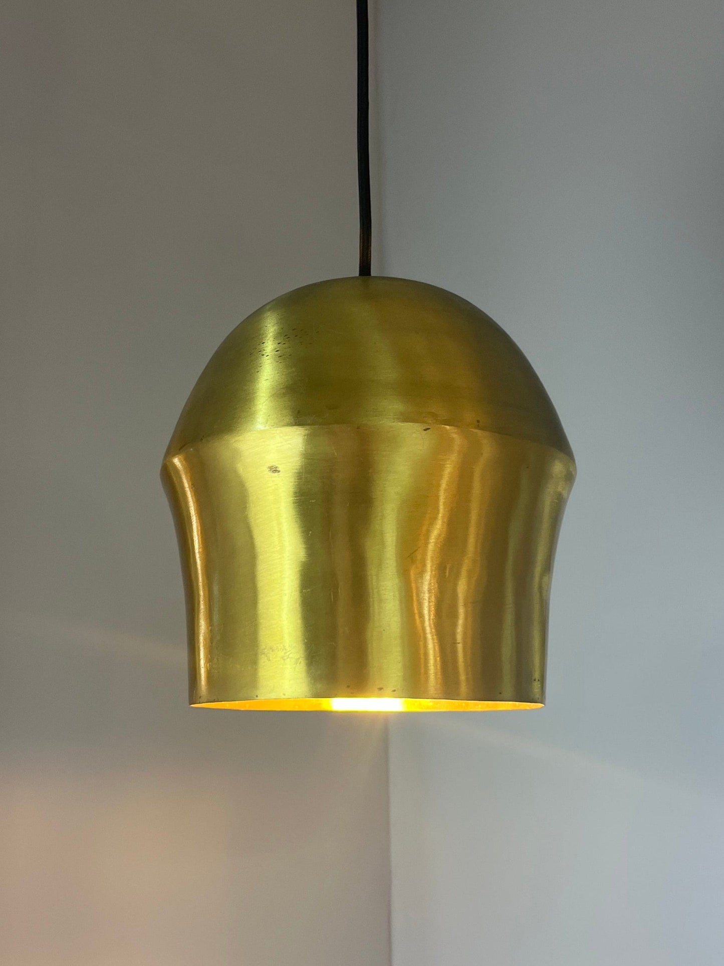Lampe suspendue vintage en laiton du Danemark