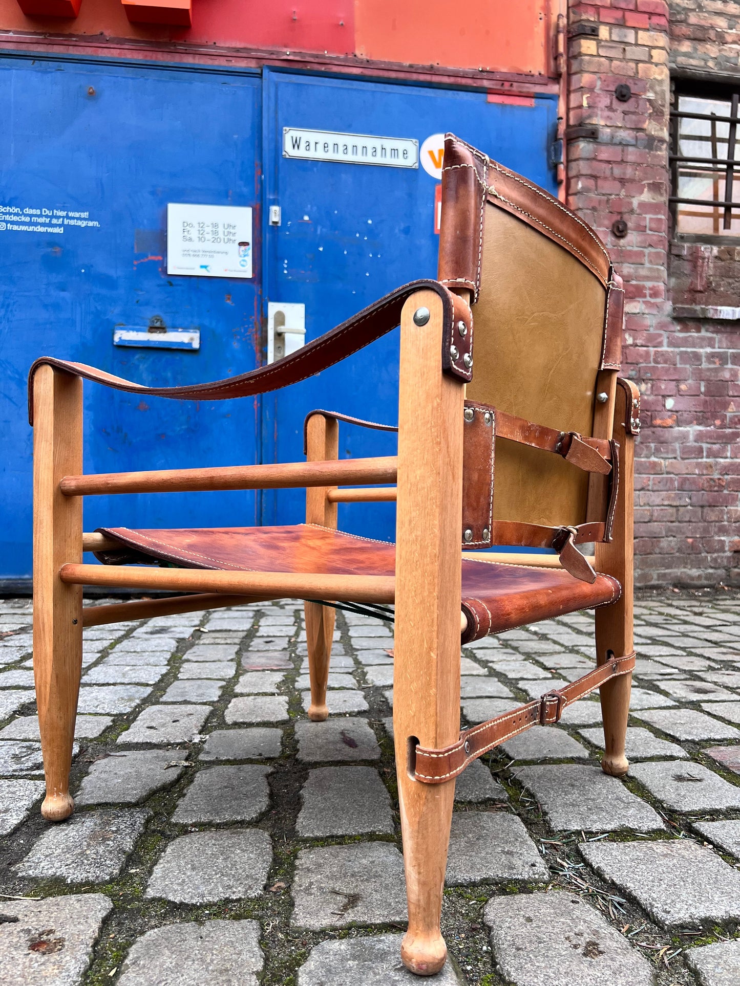 Vintage Sessel von Aage Bruun und Søn mit cognacfarbenem Lederbezug