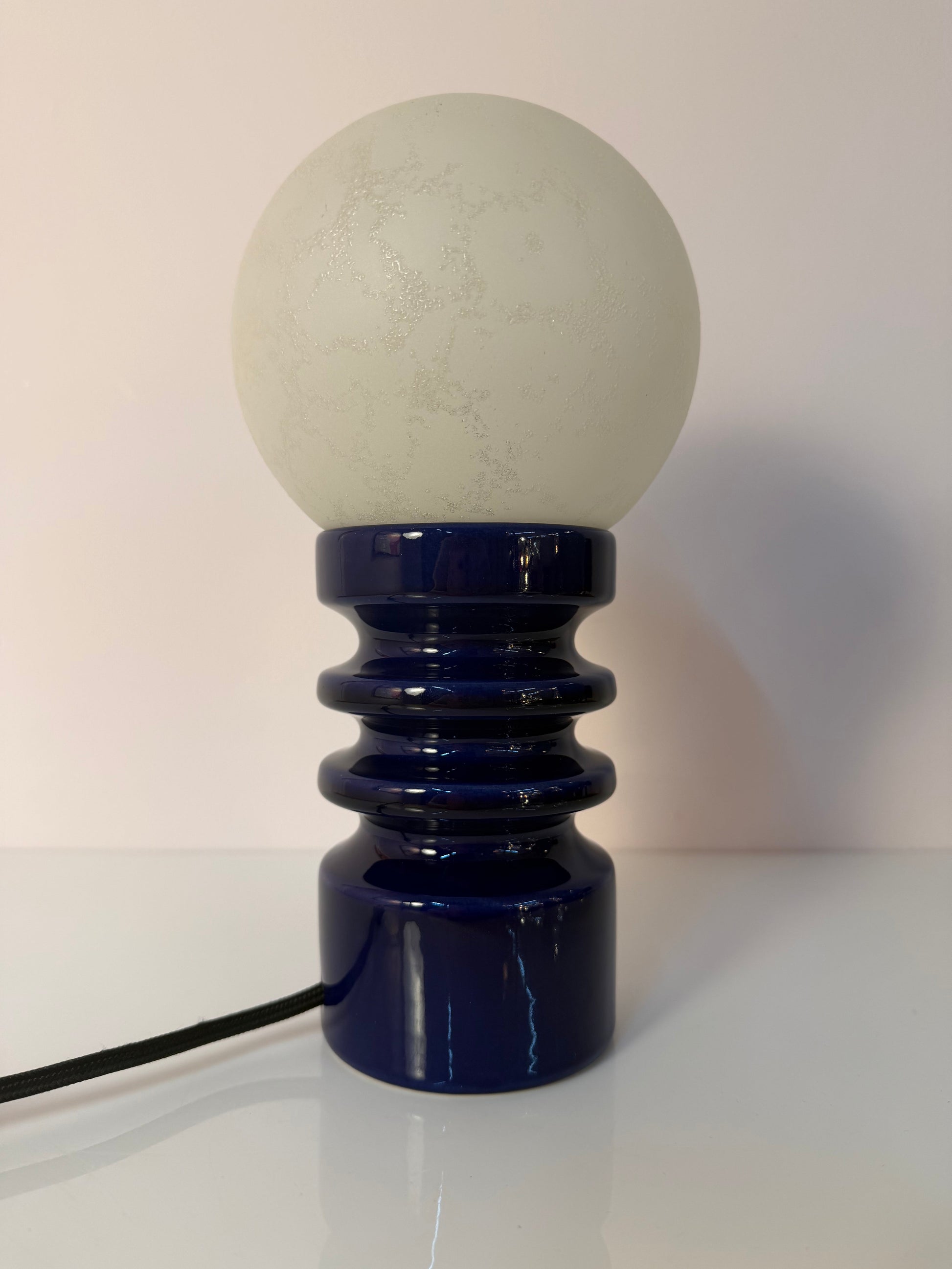 Vintage Tischlampe Keramik und Glas von Cari Zalloni für Dümler und Breiden